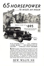 1930 Willys Six: 65 Horsepower