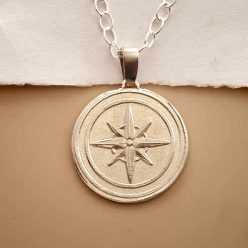 Compass engraved sterling - compass,