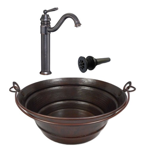Rustic copper bucket - 15",