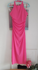 Zara Pink Halterneck Maxi Dress, Size M UK Size 10 Backless Halterneck