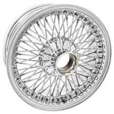Chrome Wire Wheel 15x6" Tubeless 72 Spoke Jaguar E-Type Series 3 V12 1971-1975