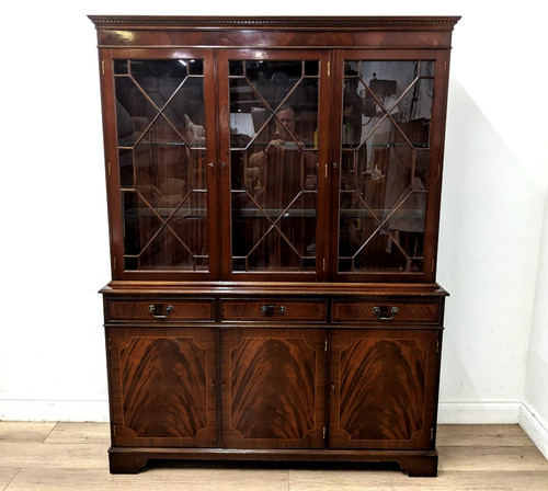 Display cabinet mahogany glass - cabinet,