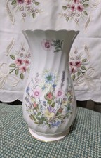 Vintage Aynsley Wild Tudor Floral Pattern 8" Tall Bone China Vase