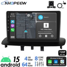 9" 4+64GB CarPlay Android 15 Head Unit Radio For Renault Megane 3 Sat Nav WIFI