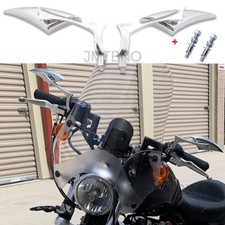Chrome Motorcycle Blade Mirror For Harley Street Road Glide King Touring Softail
