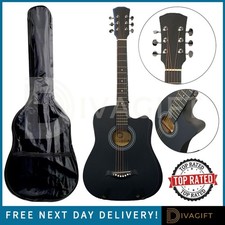 BLACK ACOUSTIC GUITAR 38 INCH