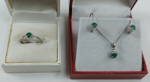 Emerald diamond cluster - emerald, &