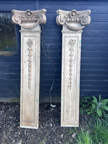 Carved solid wooden columns - wooden,