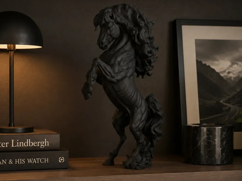 Majestic rearing horse statue - majestic,