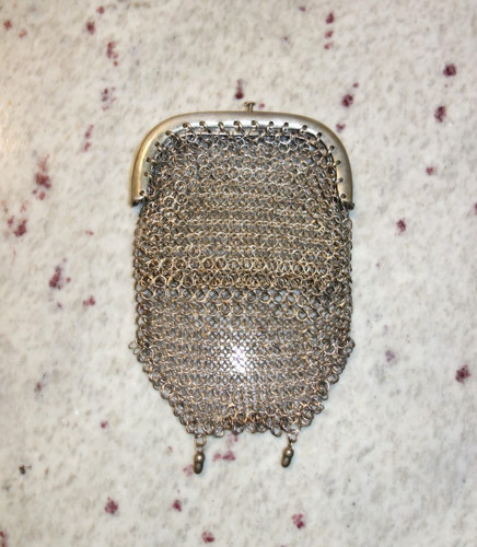 Antique silver chatelaine coin - antique,