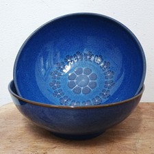Denby Midnight Blue Fruit Bowl Cereal / Soup Bowls 1980s X 2