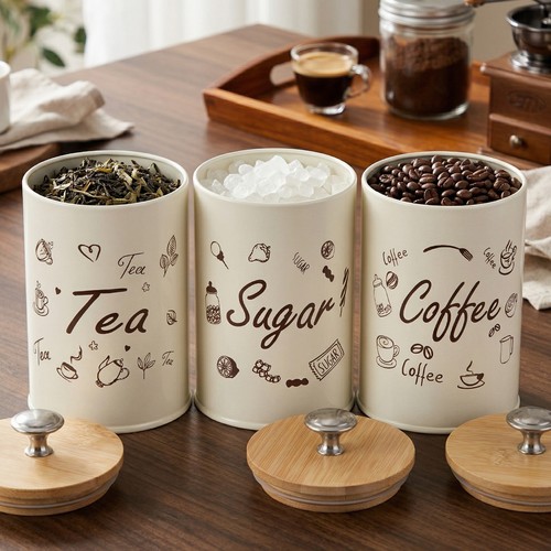 Tea coffee sugar - canisters, set