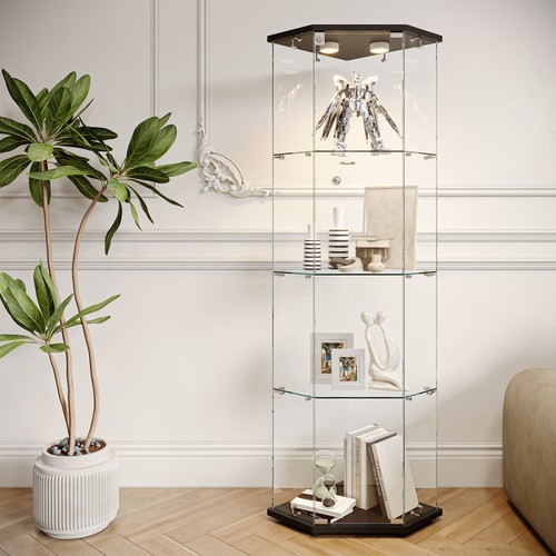 Glass display cabinet corner - glass,