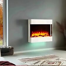 Wall Mounted Electric Fire  with Log & Crystal Fuel Bed - Endeavour Fires Haxby