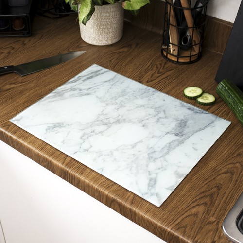 White marble glass - marble, chopping