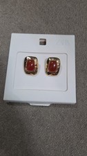 Zara gold and Red earrings