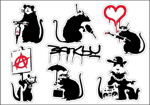 Banksy sticker rat pack - banksy, 🐀
