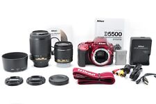 Nikon D5500 Red Double Zoom Kit 18-55mm 55-200mm VR Lens Near MINT 3,302 Shots!