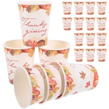  20 Pcs Thanksgiving Snack Cups Small Ice Cream Paper Water Container