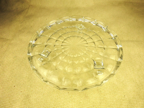 Vintage clear glass cake - ⭐,