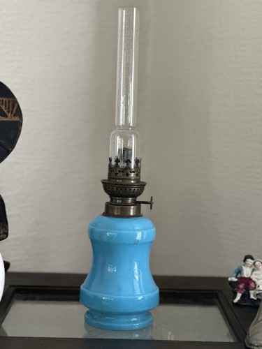 Antique blue opaline - antique, lamp
