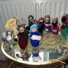 New Hand Made Knitted Nativity