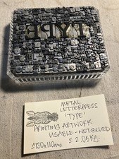 STUNNING LETTERPRESS PRINT ARTWORK METAL PRINTING ‘TYPE’ circa 2 Kg