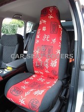 i - TO FIT A RENAULT TWIZY, CAR SEAT COVERS, CHINESE RED AND BLACK - 2 FRONTS