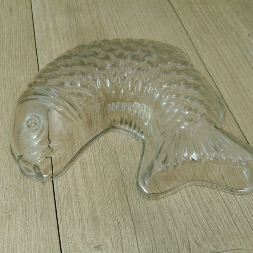 Glass fish mould shape dish - glass,