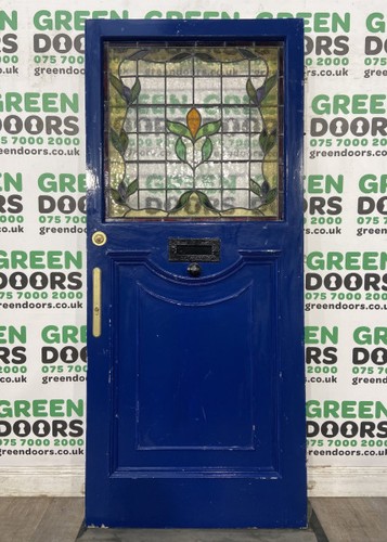 Leaded glass front door - glass, wooden