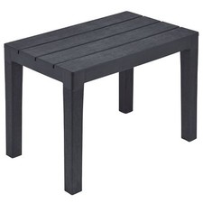 Large Plastic Black Garden Table Bench Weather Proof Furniture Outdoor Patio