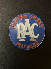 RARE VINTAGE RAC MOTOR SPORT MEMBER CAR BADGE INSERT - FREE POSTAGE