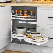 2 Tier Swing Left Blind Corner Kitchen Pull Out Organizer 36" Corner Cabinet