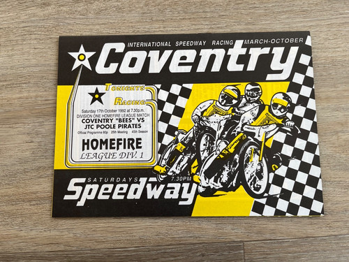 Coventry speedway programme - coventry,