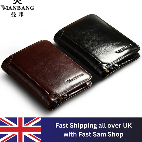 Mens genuine leather rfid - mens,