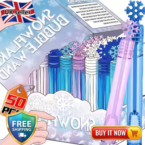 50x snowflake bubble wands - bubble,