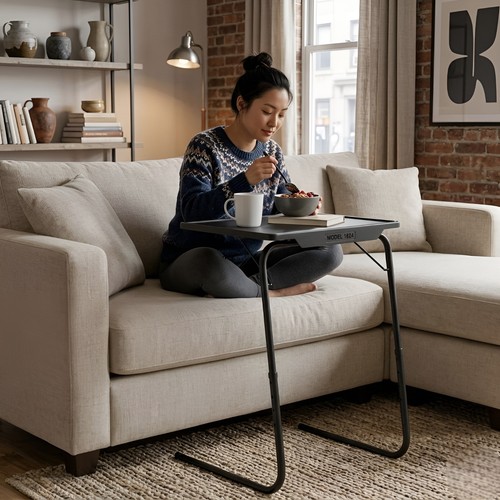 Black portabe table - black, table-mate