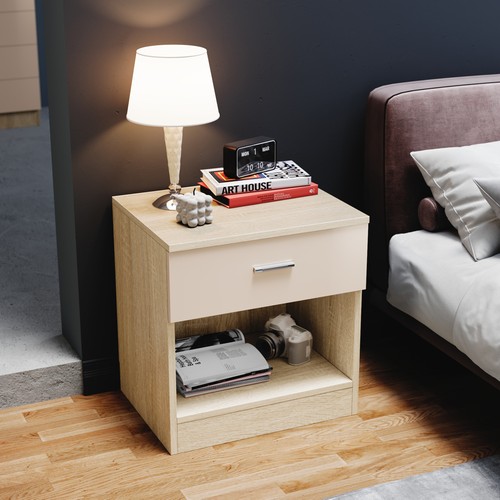 Bedside table high gloss wood - table,