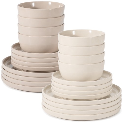 Stoneware dinner set plates - set,