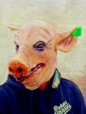 Adult Halloween Pig Mask Deluxe Latex Evil Butcher Scary Animal Mask Horror Mask