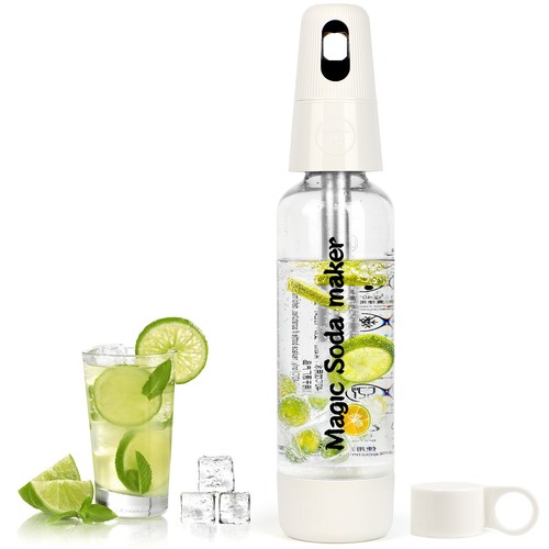 Portable white soda maker - white,
