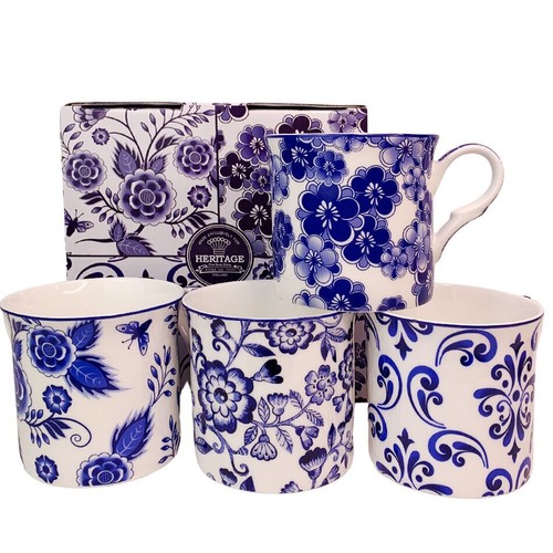 Blue white mugs - ,