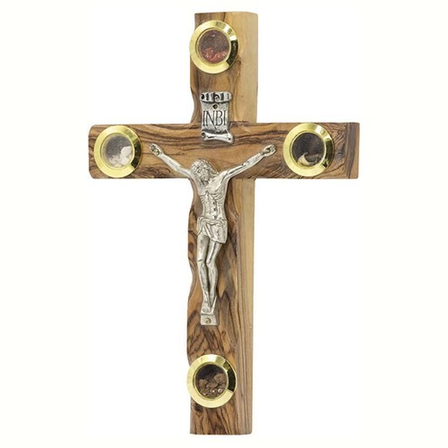 Handmade olive wood cross - olive,