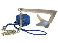 2kg Bruce / Jet Style Galvanised Anchor Kit 6mm Chain 100ft 8mm Rope kayak boat