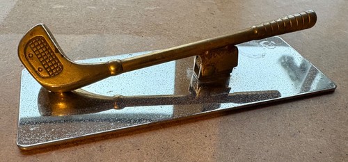 Vintage brass desk golf - brass, paper