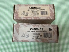 New Boxed Armitage Shanks Fairline 3/4” Bath & 1/2” Basin Hot &Cold Pillar Taps