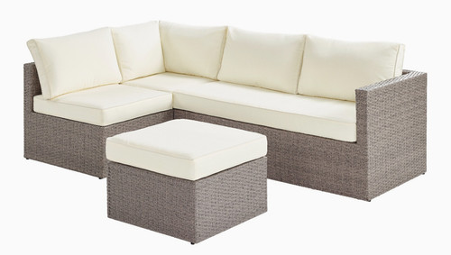 Grey rattan reversible - grey, corner