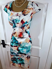 Kate Cooper Multicoloured Floral Lined Cotton Dress, UK 14, Perfect Condition