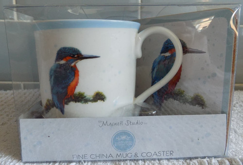 Kingfisher birds mug - kingfisher, with