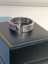 18ct White Gold Cartier C de Cartier Ring Size 63 , 2000